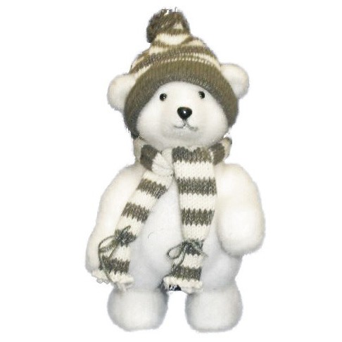 Lední medvěd 40cm s čepicí a šálou | Dekorace - Párty